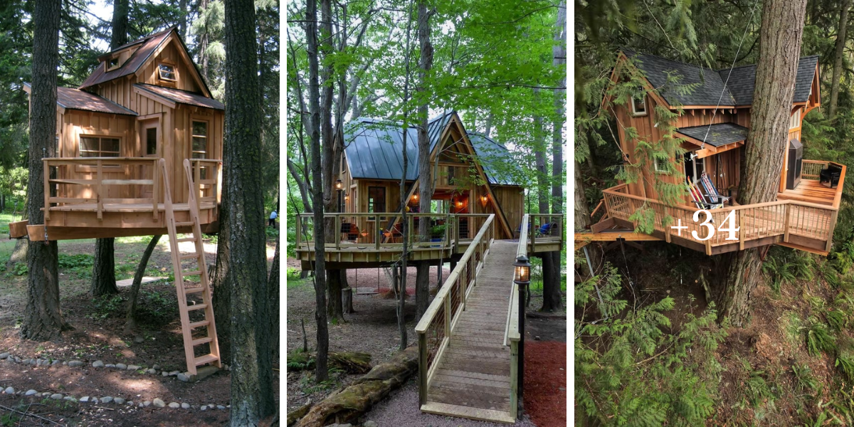 39 Tree House Ideas that Create a Unıque and Magıcal World ın the Woods